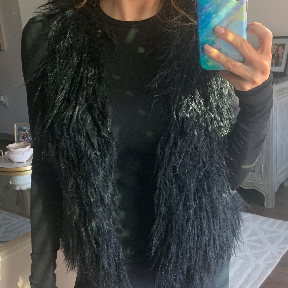 Faux Fur Black Vest